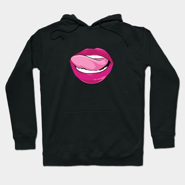 Pink tongue Hoodie by PallKris